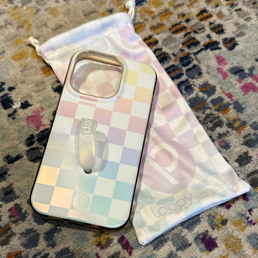 Loopy Case Pearl Checkered Phone Case 14Pro